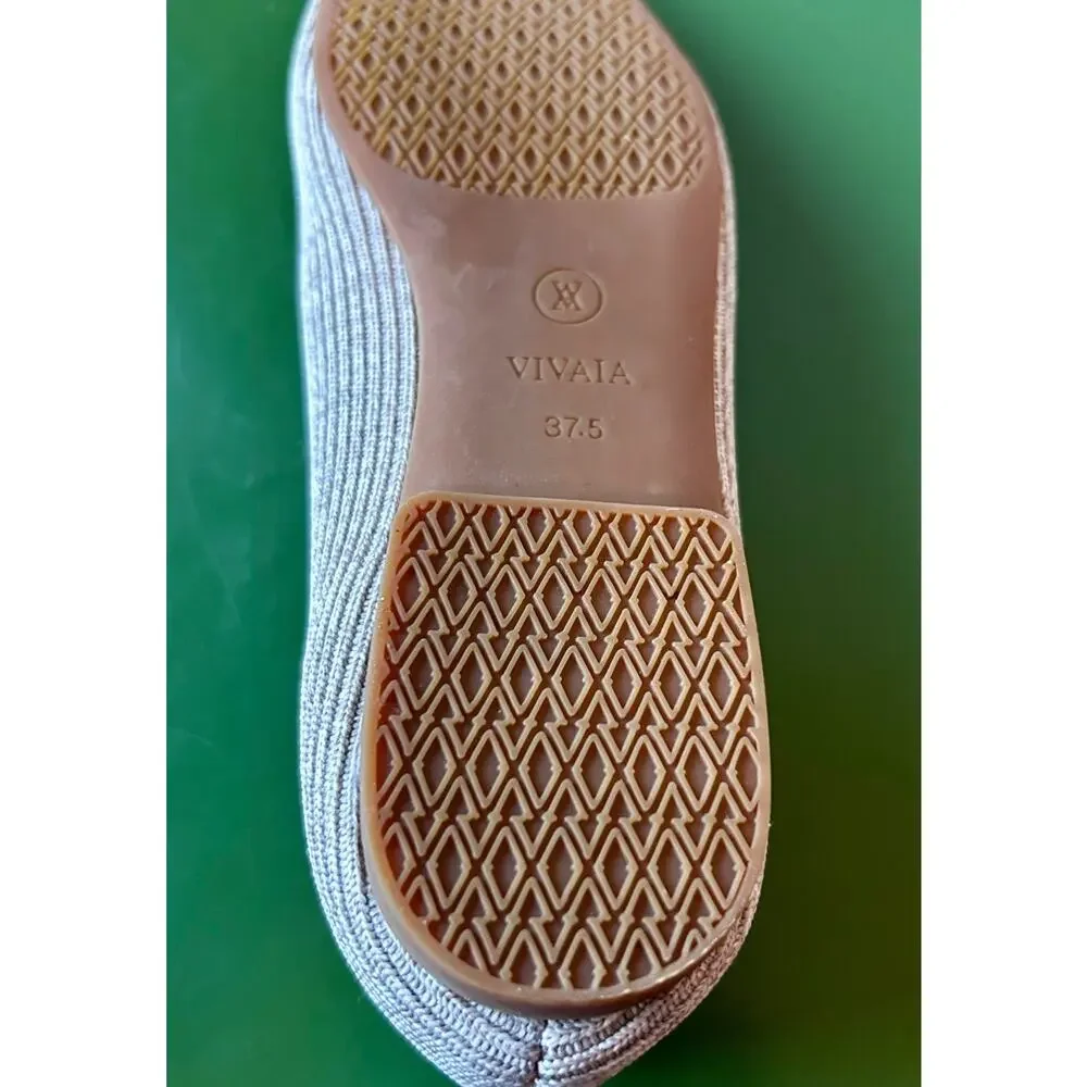 Margot Walker Lightweight Square Toe V-Cut Flats-Golden Almond Sz 7US EU 37.5